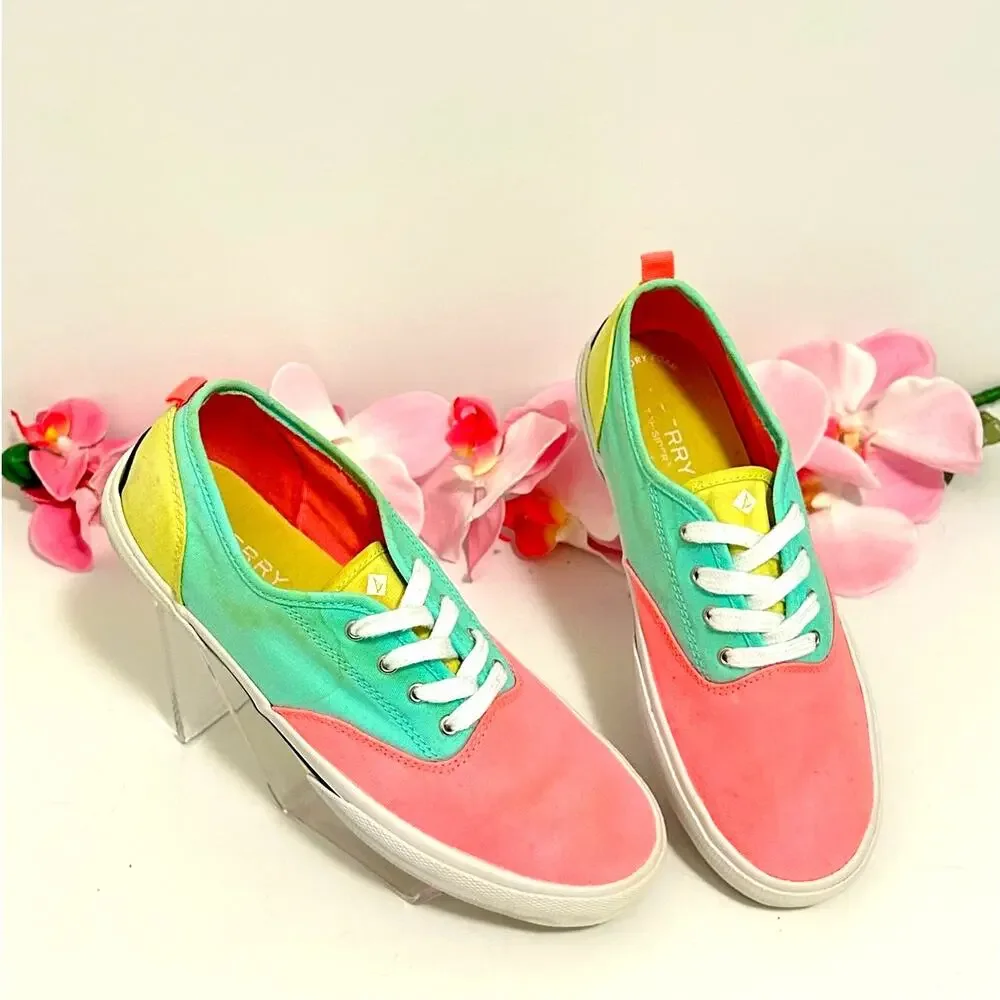 Sperry Top-Sider Pier Wave CVO Jr Colorblock Sneakers Kids Size 4.5